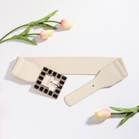 Elegant Square Pu Leather Inlay Artificial Rhinestones Women's Leather Belts main image 7