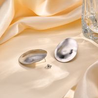 1 Pair Simple Style Oval Plating Metal 201 Stainless Steel Gold Plated Ear Studs main image 5