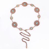 Ethnic Style Romantic African Style Solid Color Alloy Inlay Turquoise Women's Waist Chain main image 3