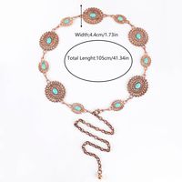 Ethnic Style Romantic African Style Solid Color Alloy Inlay Turquoise Women's Waist Chain sku image 4