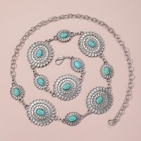 Ethnic Style Romantic African Style Solid Color Alloy Inlay Turquoise Women's Waist Chain main image 6