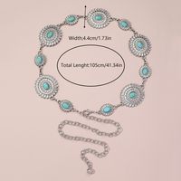 Ethnic Style Romantic African Style Solid Color Alloy Inlay Turquoise Women's Waist Chain sku image 3