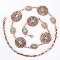 Ethnic Style Romantic African Style Solid Color Alloy Inlay Turquoise Women's Waist Chain main image 5