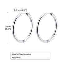 1 Pair Simple Style Solid Color Plating 304 Stainless Steel Hoop Earrings sku image 7