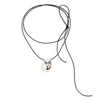 Casual Simple Style Classic Style Oval Alloy Leather Wax Line Layered Tassel Straps Alloy Tassel Women's Pendant Necklace main image 5