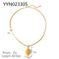 Edelstahl 304 18 Karat Vergoldet IG-Stil Einfacher Stil Überzug Frucht Halskette Mit Anhänger main image 2