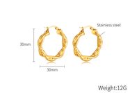 1 Pair Vintage Style French Style Curve Stainless Steel Hoop Earrings main image 2