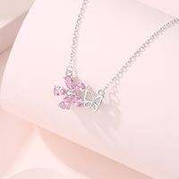 Simple Style Flower Sterling Silver Plating Pendant Necklace main image 5