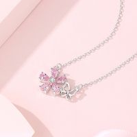 Simple Style Flower Sterling Silver Plating Pendant Necklace main image 4