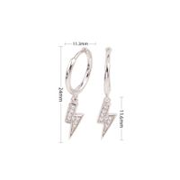1 Pair Simple Style Lightning Plating Inlay Sterling Silver Zircon White Gold Plated Gold Plated Drop Earrings main image 4