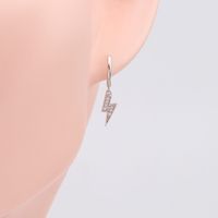 1 Pair Simple Style Lightning Plating Inlay Sterling Silver Zircon White Gold Plated Gold Plated Drop Earrings main image 5