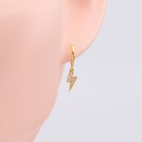 1 Pair Simple Style Lightning Plating Inlay Sterling Silver Zircon White Gold Plated Gold Plated Drop Earrings main image 6