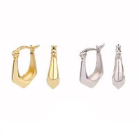 1 Pair Elegant U Shape Plating Sterling Silver White Gold Plated Gold Plated Earrings main image 2