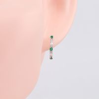 1 Pair Retro Round Plating Inlay Sterling Silver Zircon White Gold Plated Gold Plated Earrings main image 8