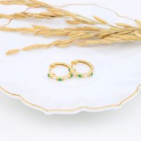 1 Pair Retro Round Plating Inlay Sterling Silver Zircon White Gold Plated Gold Plated Earrings main image 5
