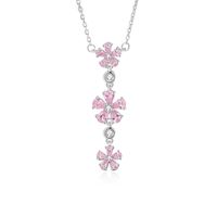 Simple Style Flower Sterling Silver Pendant Necklace sku image 1