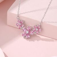 Simple Style Flower Sterling Silver Pendant Necklace main image 4