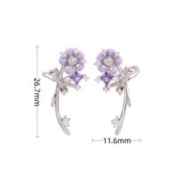 1 Pair Elegant Flower Bow Knot Plating Inlay Sterling Silver Zircon White Gold Plated Gold Plated Earrings main image 3