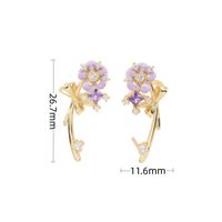 1 Pair Elegant Flower Bow Knot Plating Inlay Sterling Silver Zircon White Gold Plated Gold Plated Earrings main image 4