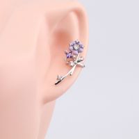 1 Pair Elegant Flower Bow Knot Plating Inlay Sterling Silver Zircon White Gold Plated Gold Plated Earrings main image 5