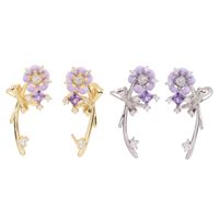 1 Pair Elegant Flower Bow Knot Plating Inlay Sterling Silver Zircon White Gold Plated Gold Plated Earrings main image 1