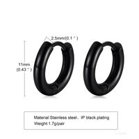 1 Pair Simple Style Solid Color Plating 304 Stainless Steel Hoop Earrings sku image 8