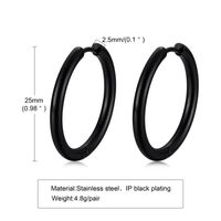 1 Pair Simple Style Solid Color Plating 304 Stainless Steel Hoop Earrings main image 2
