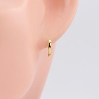 1 Pair Simple Style Round Solid Color Plating Sterling Silver White Gold Plated Gold Plated Earrings main image 7