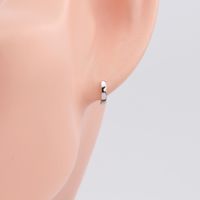 1 Pair Simple Style Round Solid Color Plating Sterling Silver White Gold Plated Gold Plated Earrings main image 4