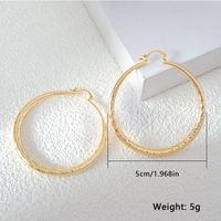 1 Pair Elegant Solid Color Plating Pleated Stainless Steel Gold Plated Earrings main image 4