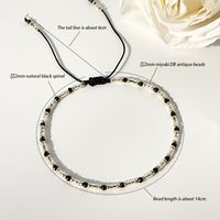 Casual Simple Style Circle Beaded Natural Stone Glass Pearl Bracelets Drawstring Bracelets main image 3