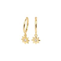 1 Pair Simple Style Star Plating Inlay Sterling Silver Zircon White Gold Plated Gold Plated Drop Earrings main image 1