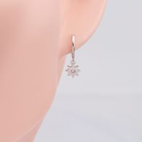 1 Pair Simple Style Star Plating Inlay Sterling Silver Zircon White Gold Plated Gold Plated Drop Earrings main image 4