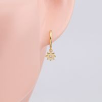 1 Pair Simple Style Star Plating Inlay Sterling Silver Zircon White Gold Plated Gold Plated Drop Earrings main image 5