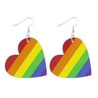 1 Pair Modern Style Simple Style Rainbow Heart Shape Butterfly Pu Leather Drop Earrings Ear Studs main image 3