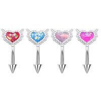 1 Piece Eyebrow Studs Sexy Sweet Heart Shape 316 Stainless Steel  Copper Plating Inlay Acrylic White Gold Plated main image 1