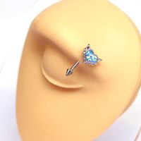 1 Piece Eyebrow Studs Sexy Sweet Heart Shape 316 Stainless Steel  Copper Plating Inlay Acrylic White Gold Plated main image 9