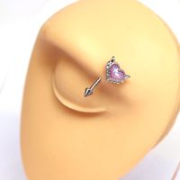 1 Piece Eyebrow Studs Sexy Sweet Heart Shape 316 Stainless Steel  Copper Plating Inlay Acrylic White Gold Plated main image 8