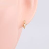 1 Pair Sweet Star Enamel Plating Inlay Sterling Silver Zircon White Gold Plated Gold Plated Hoop Earrings main image 8
