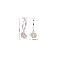 1 Pair Ig Style Sunflower Plating Inlay Sterling Silver Zircon White Gold Plated Gold Plated Earrings main image 3