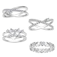 Elegant Original Design Simple Style Heart Shape Sterling Silver Plating Inlay Zircon Rings main image 1