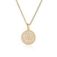 Ig Style Simple Style Life Tree Crown Stainless Steel Plating Inlay Shell Zircon Pendant Necklace main image 6