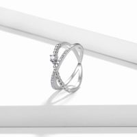 Elegant Original Design Simple Style Heart Shape Sterling Silver Plating Inlay Zircon Rings main image 3
