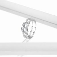 Elegant Original Design Simple Style Heart Shape Sterling Silver Plating Inlay Zircon Rings main image 4