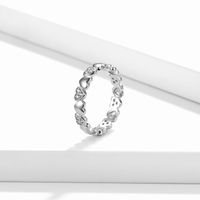 Elegant Original Design Simple Style Heart Shape Sterling Silver Plating Inlay Zircon Rings main image 5