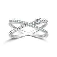 Elegant Original Design Simple Style Heart Shape Sterling Silver Plating Inlay Zircon Rings sku image 3