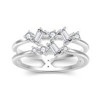 Elegant Original Design Simple Style Heart Shape Sterling Silver Plating Inlay Zircon Rings sku image 10