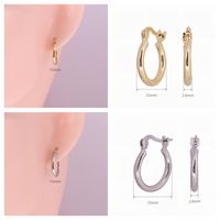 1 Pair Simple Style Classic Style Round Solid Color Plating Sterling Silver White Gold Plated Gold Plated Earrings main image 3