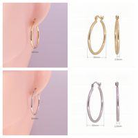 1 Pair Simple Style Classic Style Round Solid Color Plating Sterling Silver White Gold Plated Gold Plated Earrings main image 6