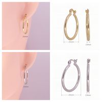1 Pair Simple Style Classic Style Round Solid Color Plating Sterling Silver White Gold Plated Gold Plated Earrings main image 5